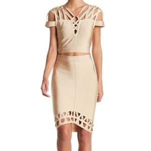Wow Couture Caged Bodycon Top & Skirt Set